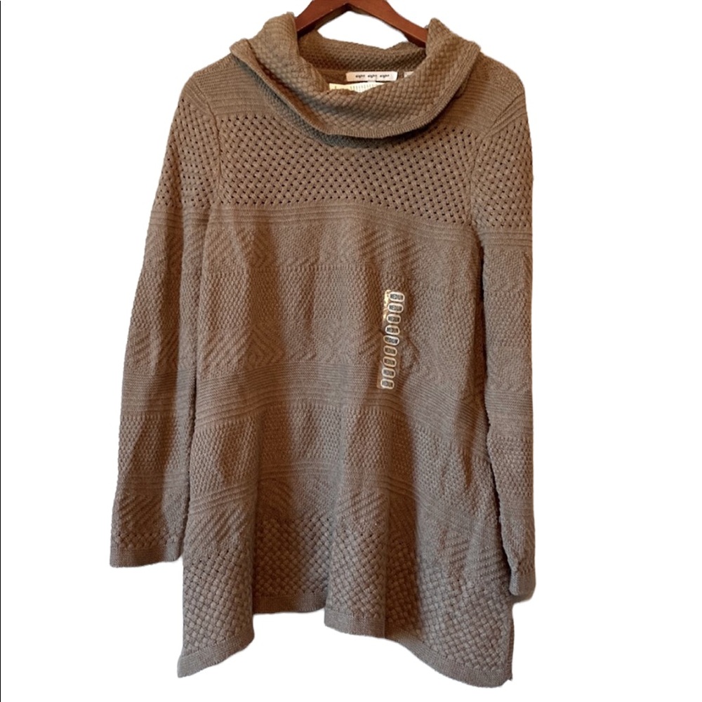 Eight Eight Eight Mocha Brown Cowl Neck Long Sleeve Sweater
